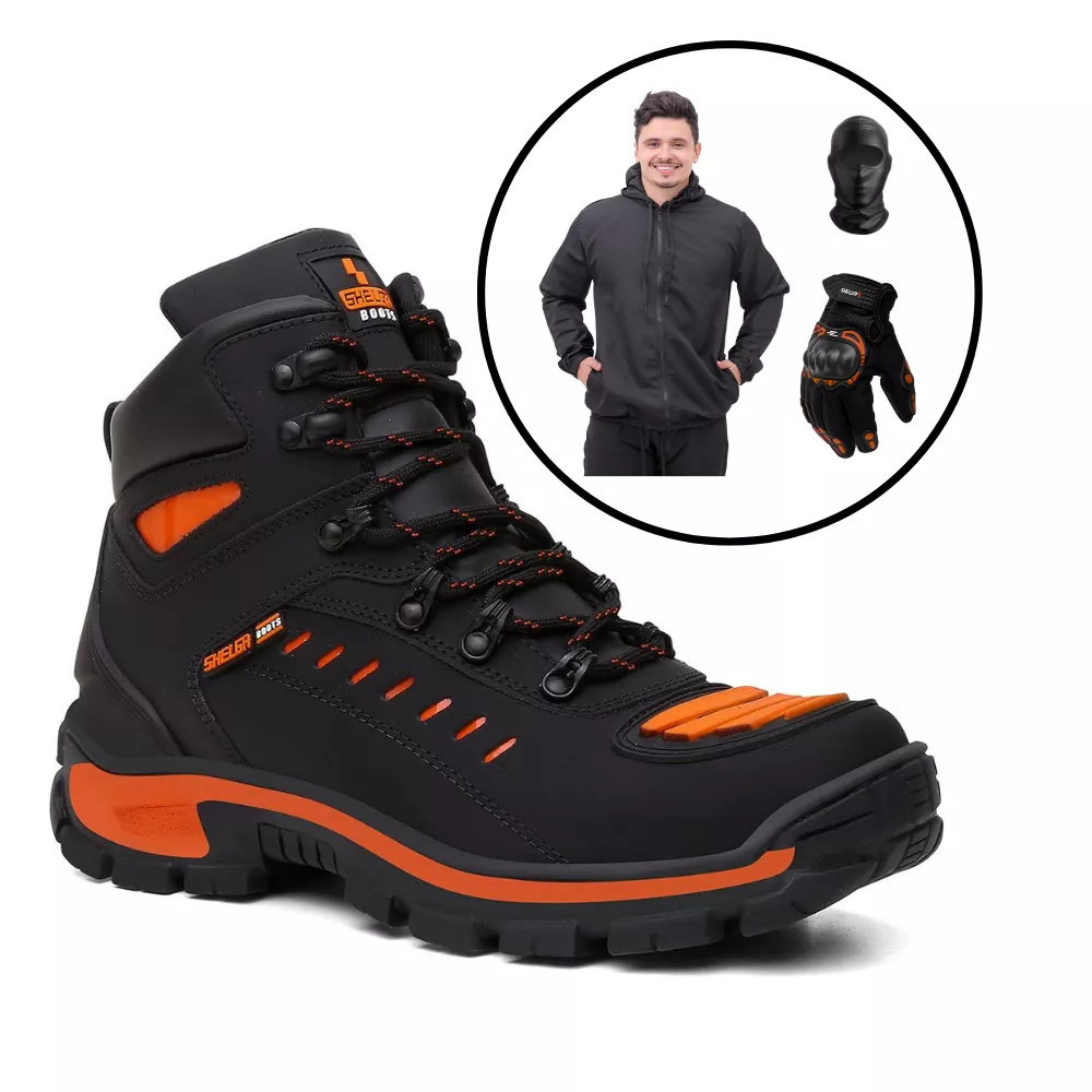 Kit Bota Motor + Corta Vento + Luva Fit + Balaclav... - Shelga Boots