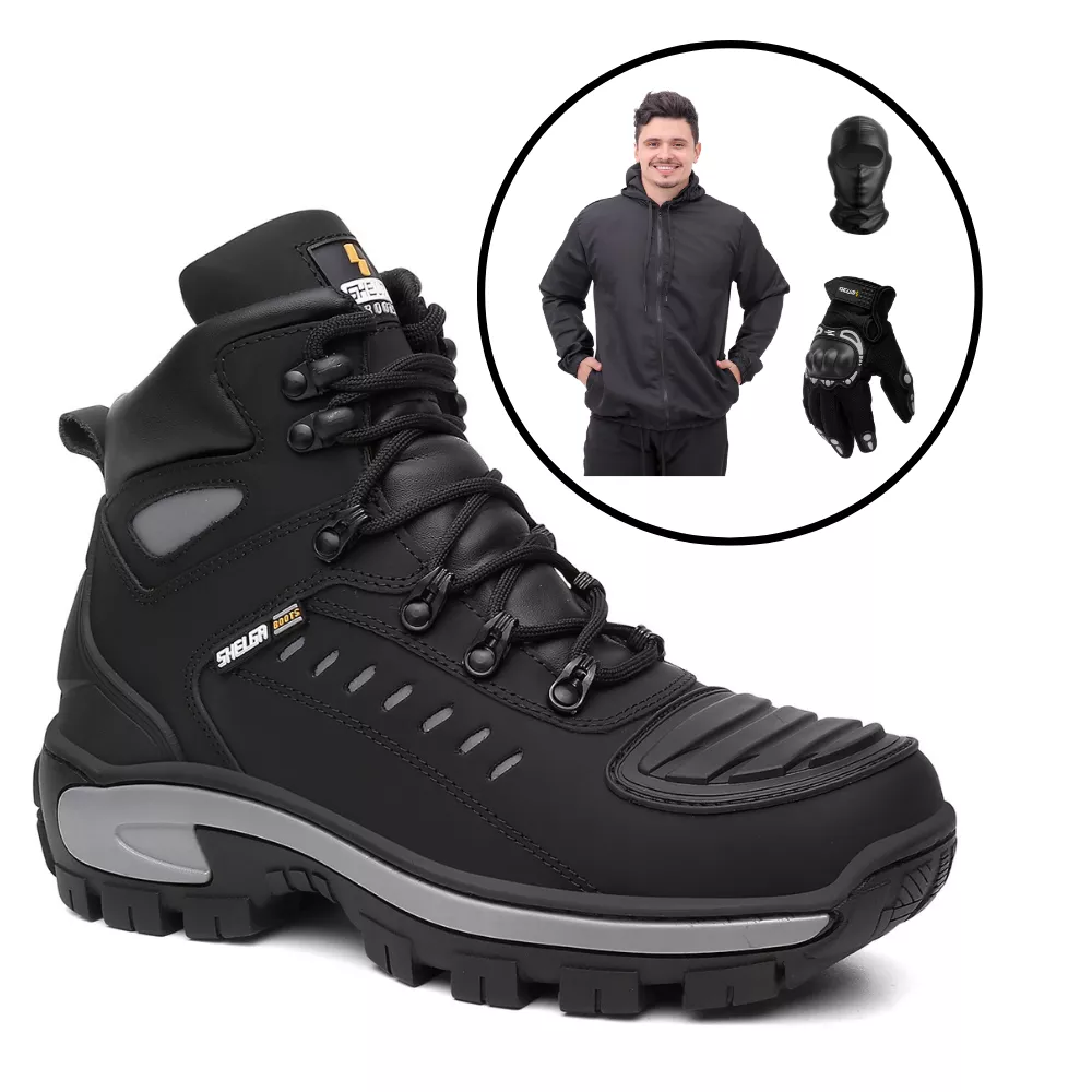 Kit Bota Motor + Corta Vento + Luva Fit + Balaclav... - Shelga Boots