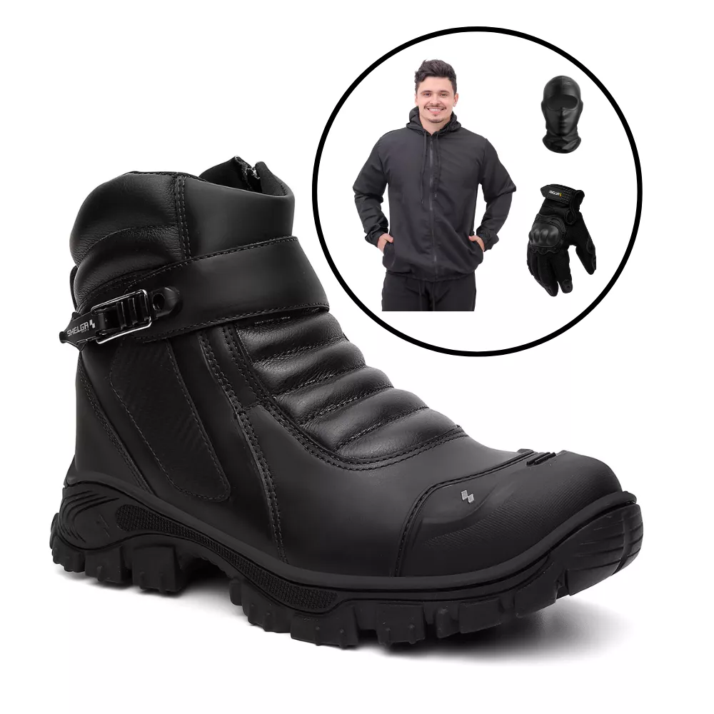 Kit Bota MT + Corta Vento + Luva Fit + Balaclava |... - Shelga Boots