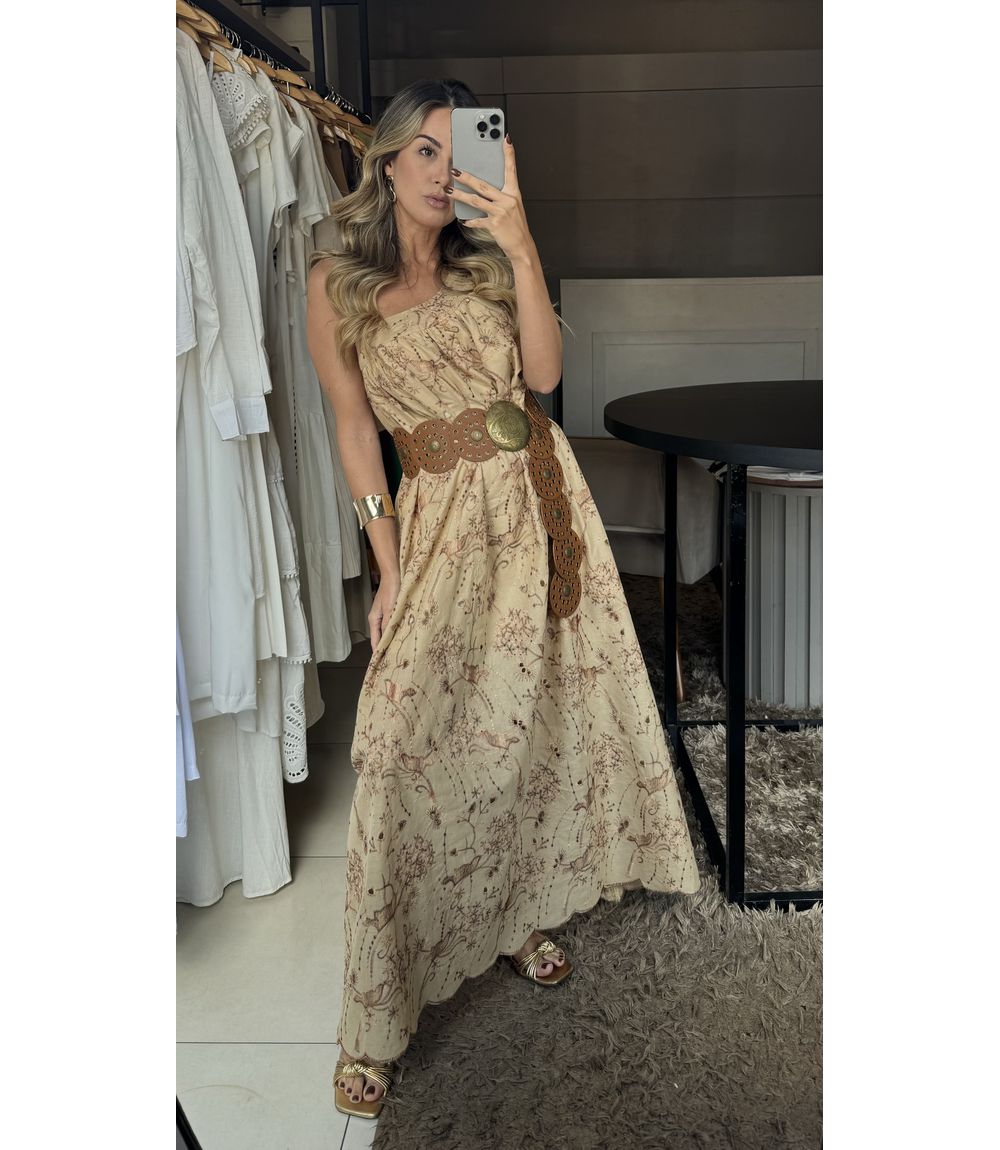 Vestido Lais Nude - 0002350040 - Jessica Lino Store