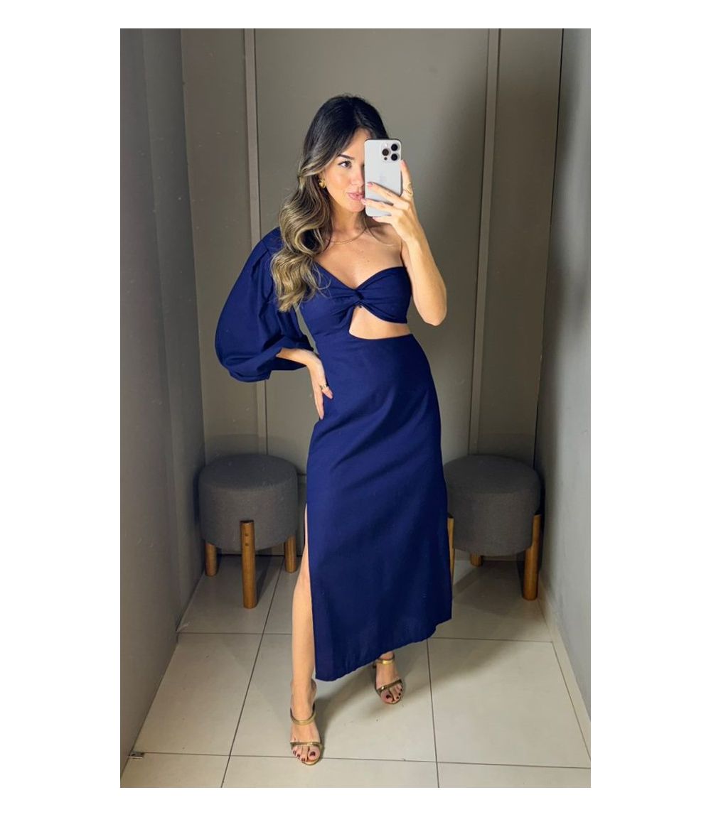 Vestido Bella Azul Marinho - 0000240036 - Jessica Lino Store