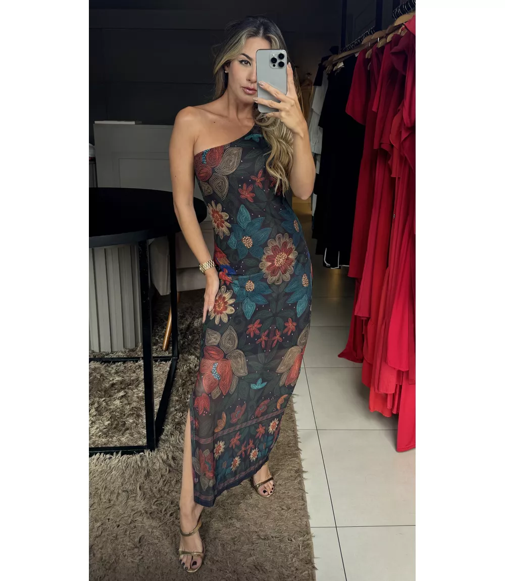 Vestido Isadora Estampada - 0001340041 - Jessica Lino Store