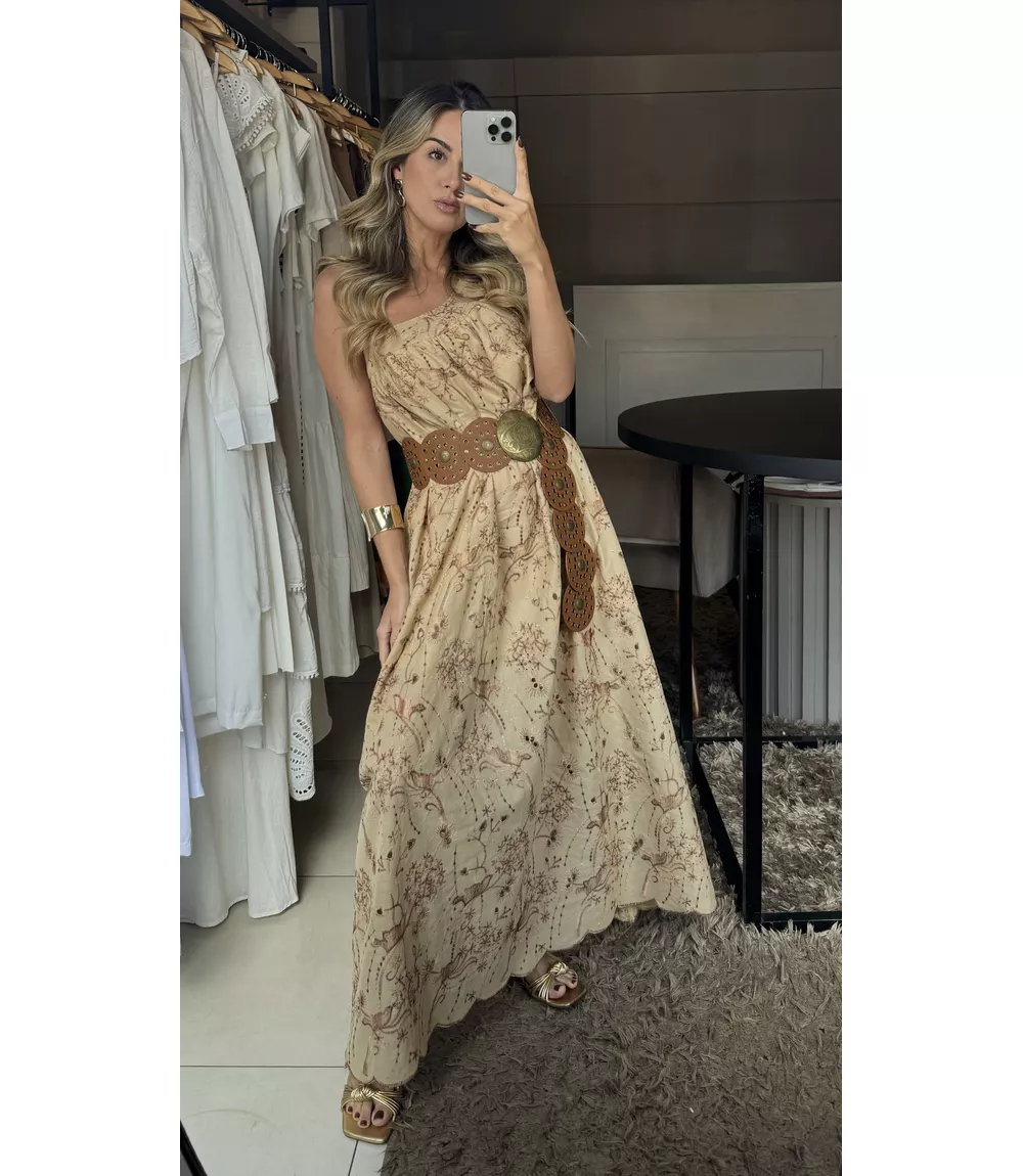 Vestido Lais Nude - 0002350040 - Jessica Lino Store