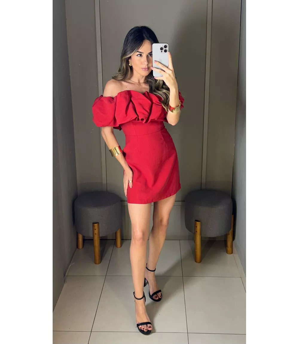 Vestido Jordana Vermelho - 0000800003 - Jessica Lino Store