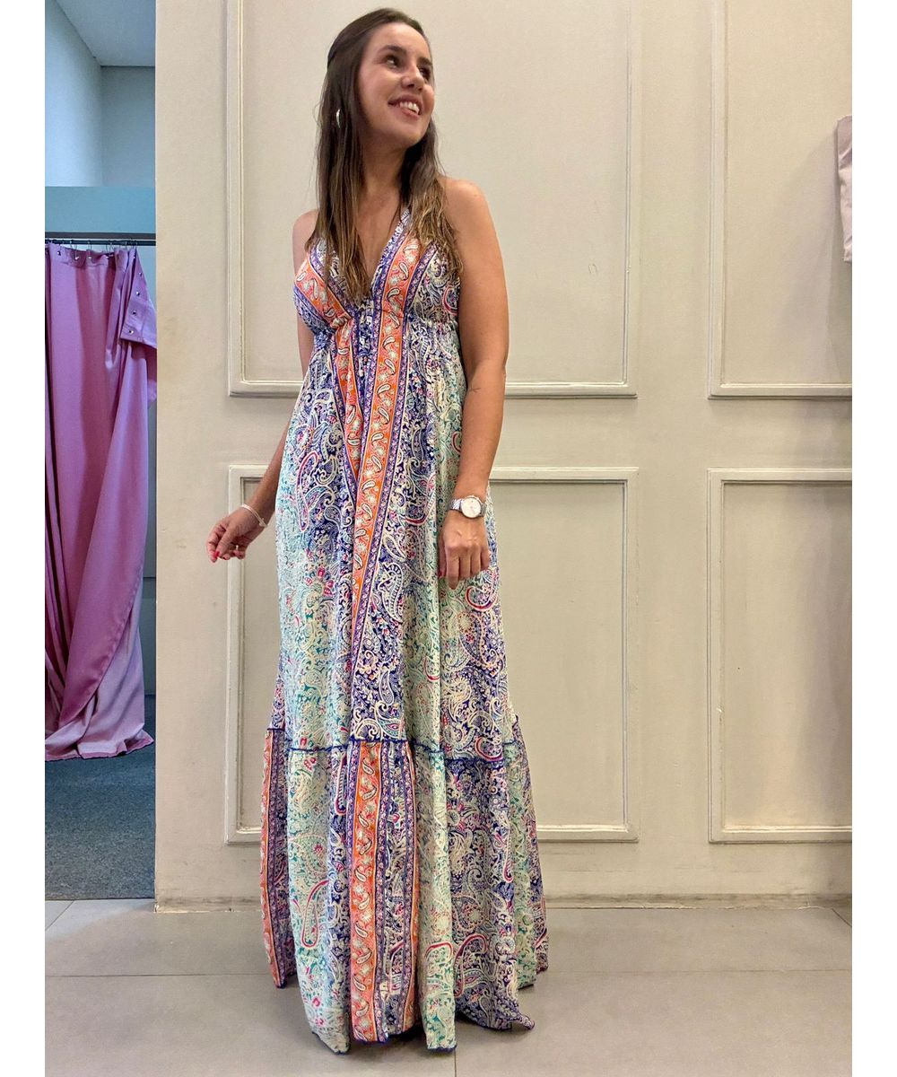 Vestido Maldivas Azul c/Coral - Lilita Concept