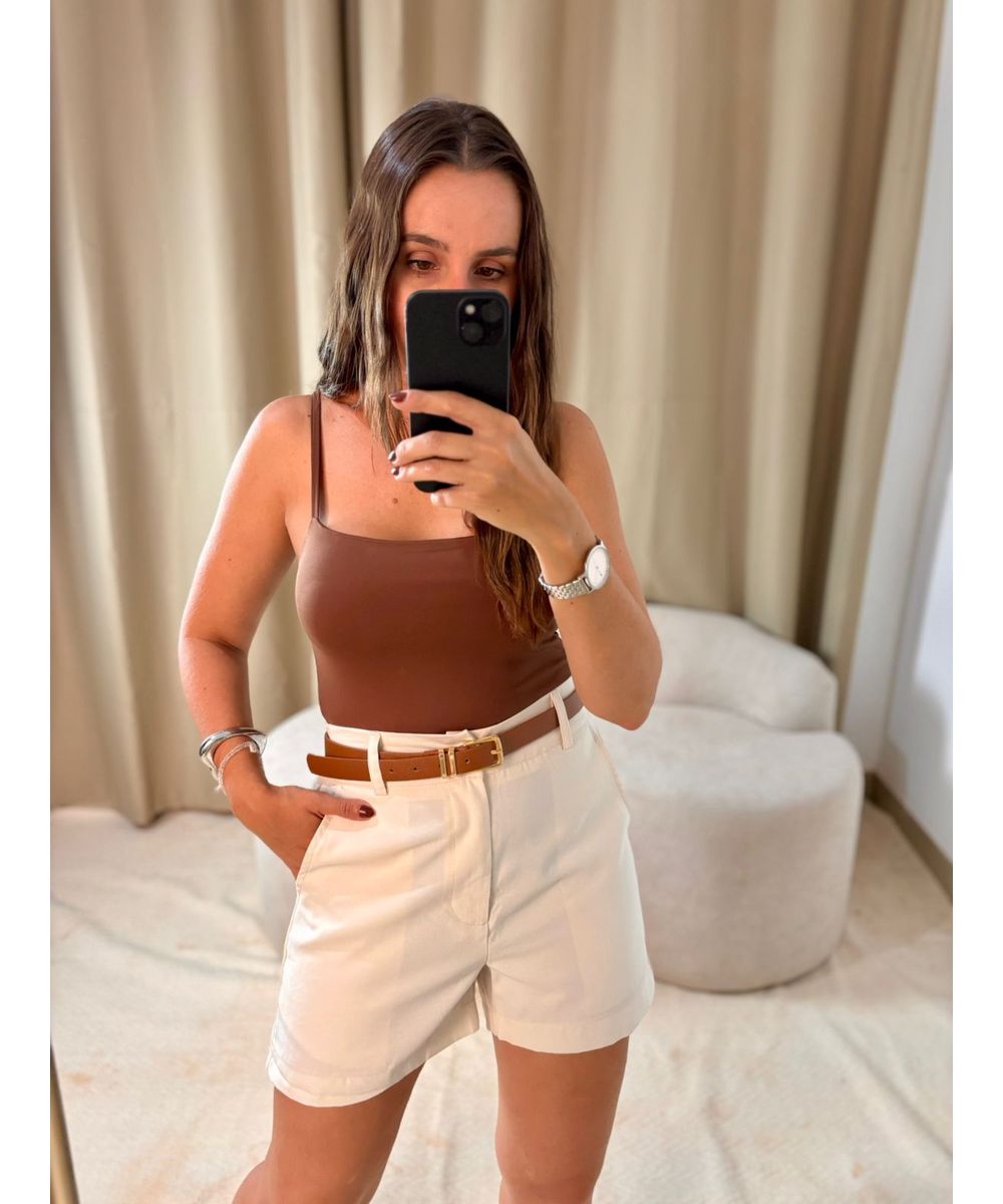 Body Poliamida Marrom - Lilita Concept