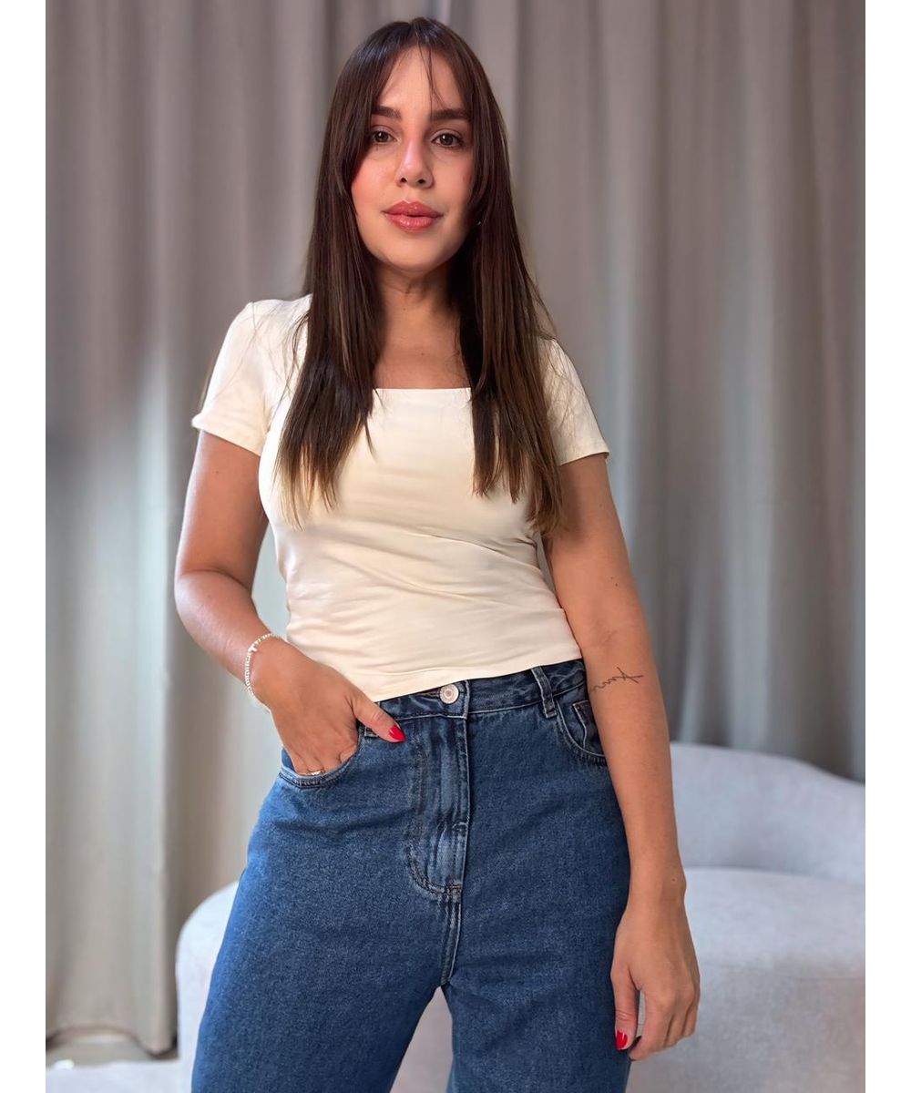 Blusa Manguinha Poliamida Off - Lilita Concept