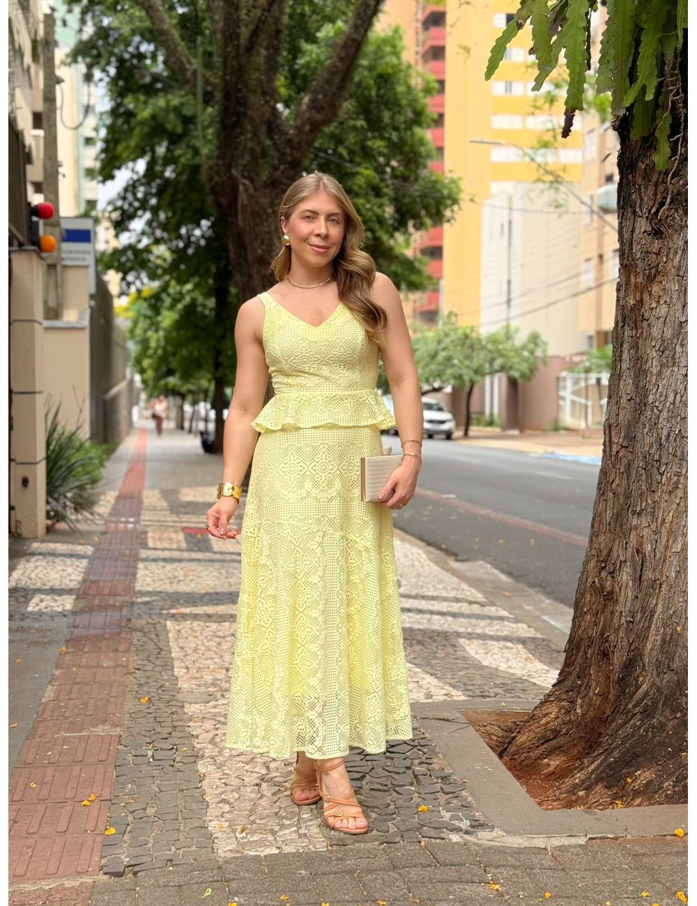 Vestido Camélia Amarelo - Ana G Store