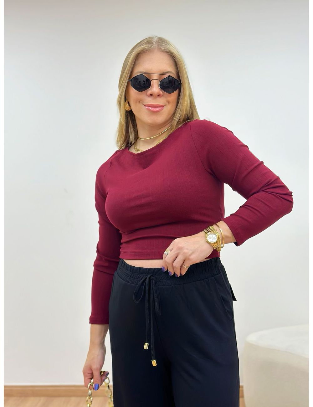 Cropped Lorena Marsala - Ana G Store