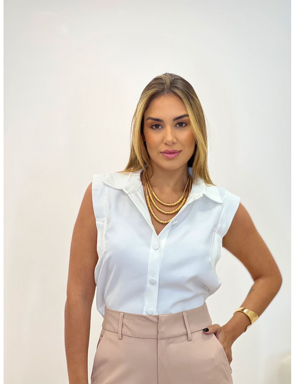 Camisa Cropped Malu Branca