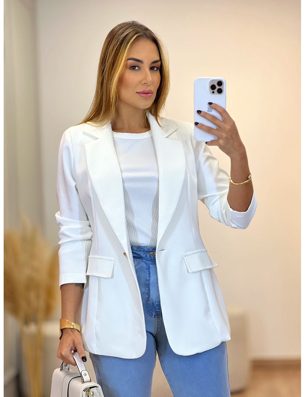 Blazer Manuele Off White - Ana G Store