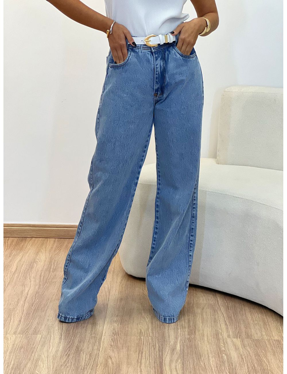 Calça Wide Leg Jeans