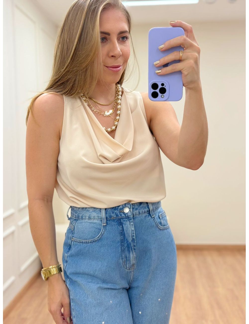 Blusa Degagê Nude