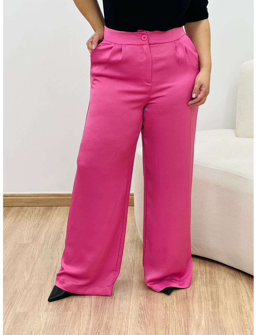 Calça Pantalona Rosa