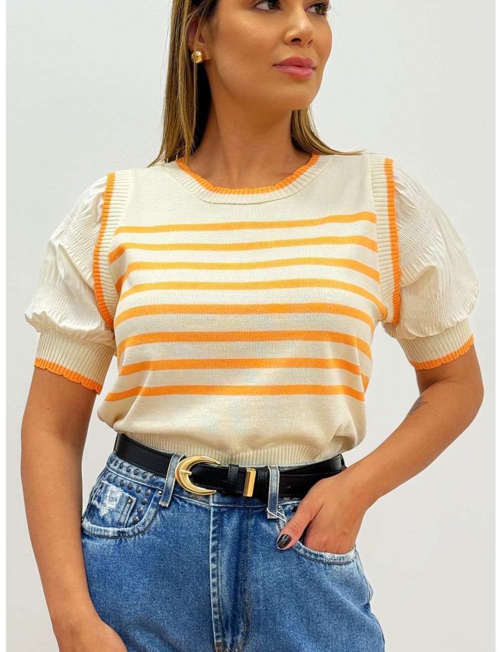 Blusa Tricot Laranja