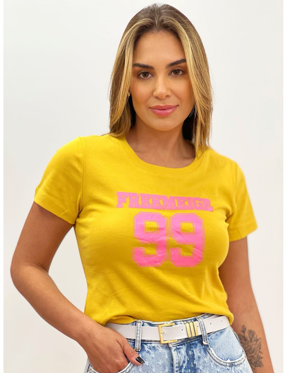 Cropped T-shirt Mostarda - Ana G Store