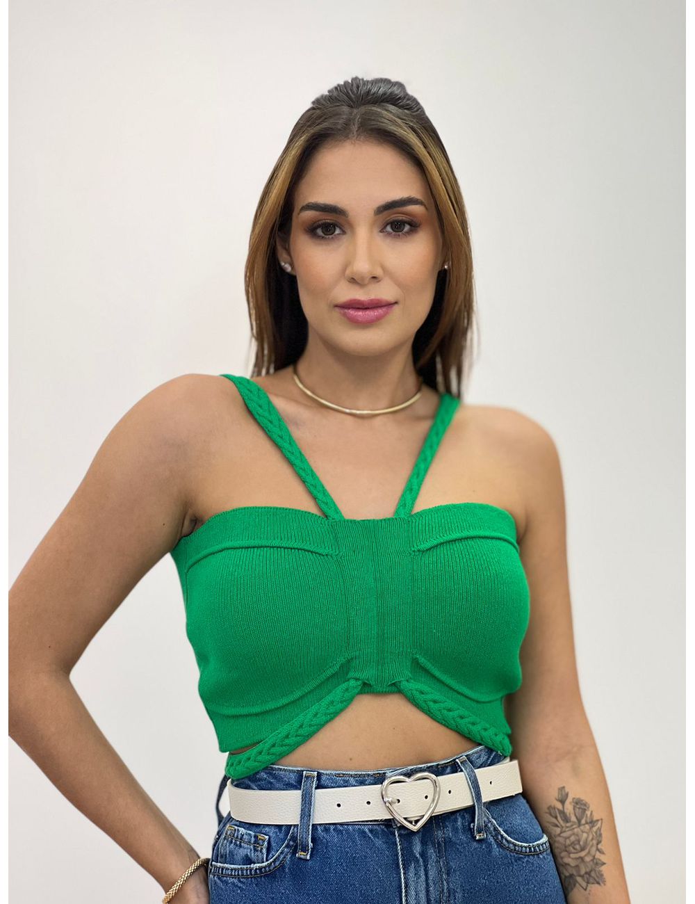 Cropped Trança Verde