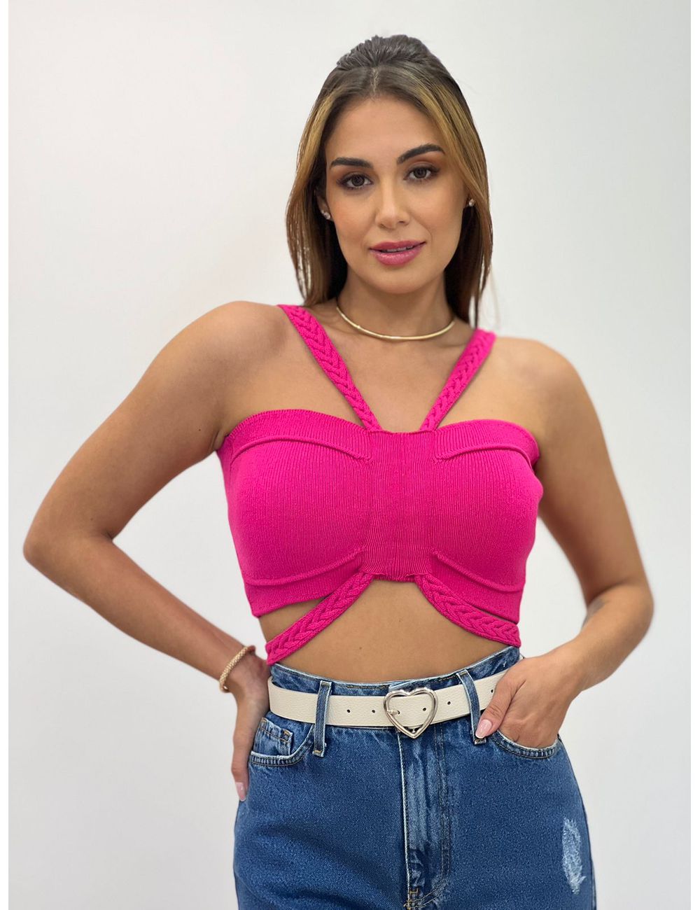 Cropped Trança Pink - Ana G Store