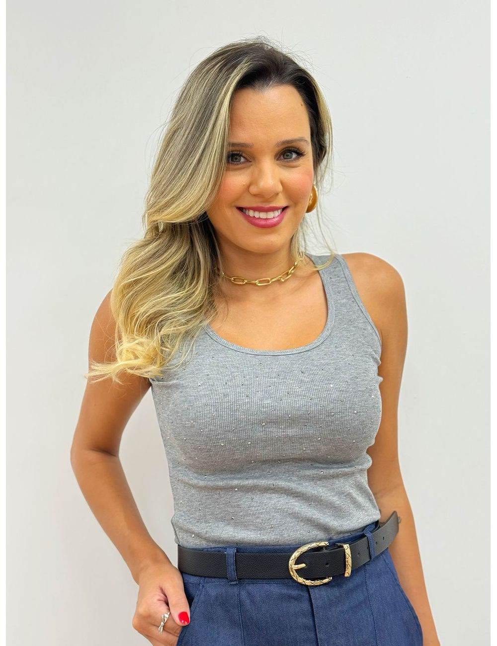 Blusa Olivia Cinza - Ana G Store