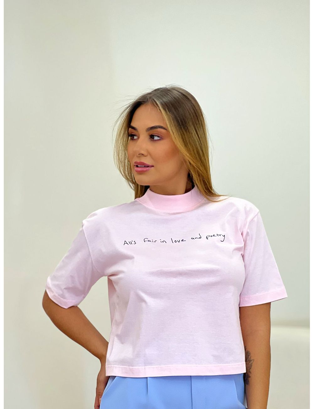 T-shirt Poesia Rosa - Ana G Store