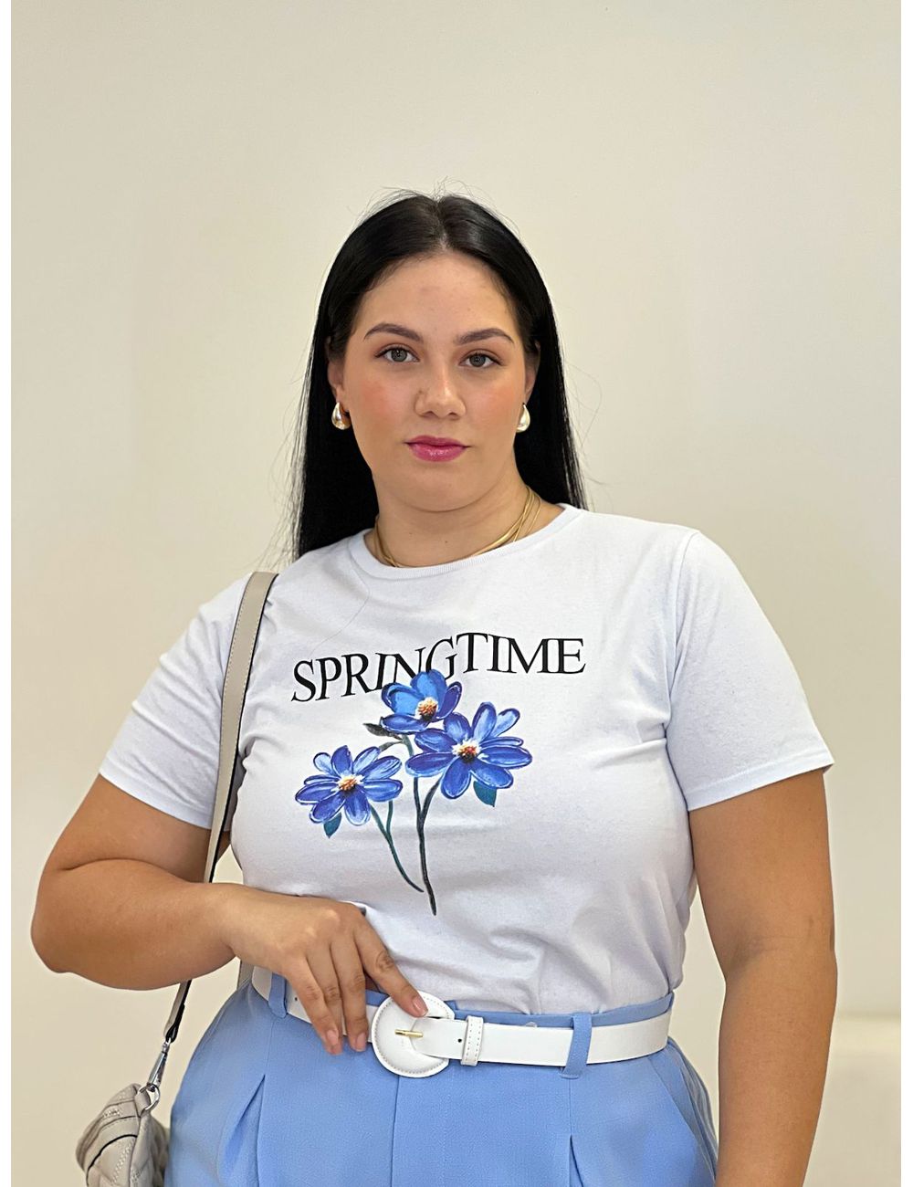 T-shirt Springtime Branca - Ana G Store