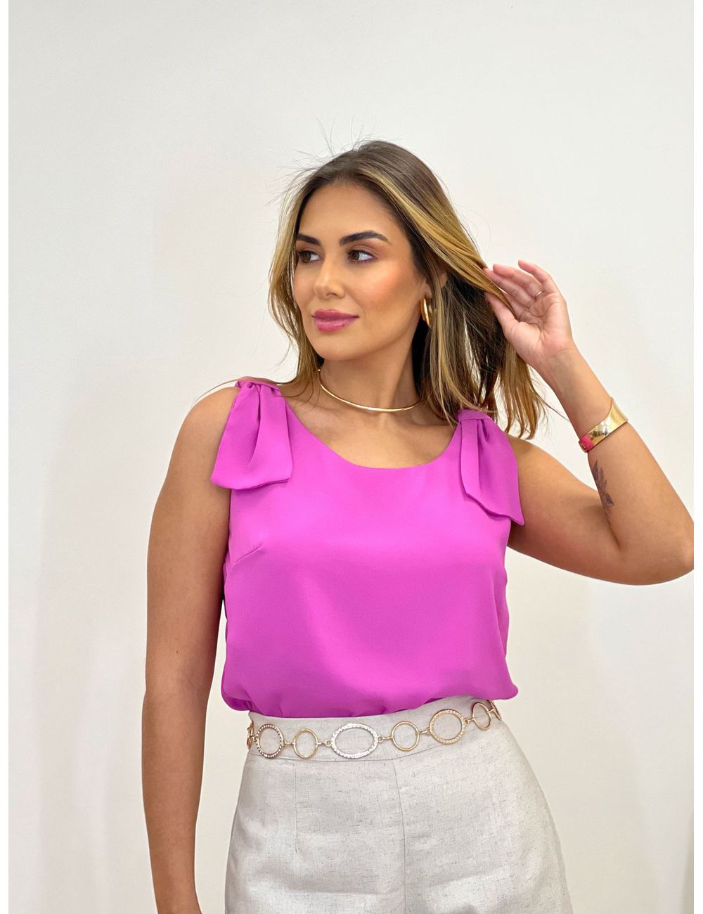 Blusa Laço Pink - Ana G Store