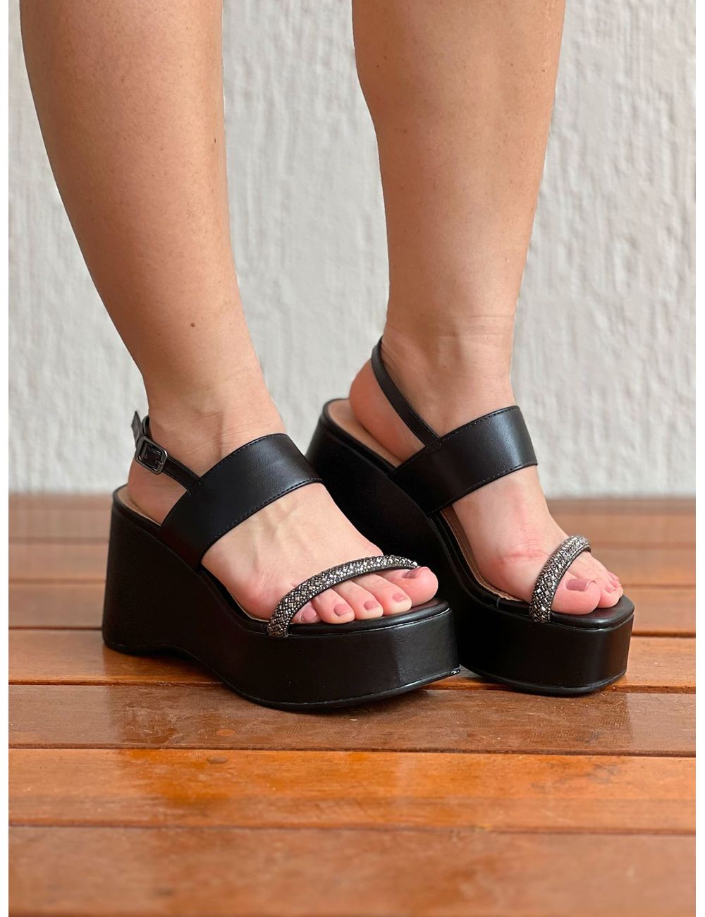 Sandália Glam Preta - Ana G Store