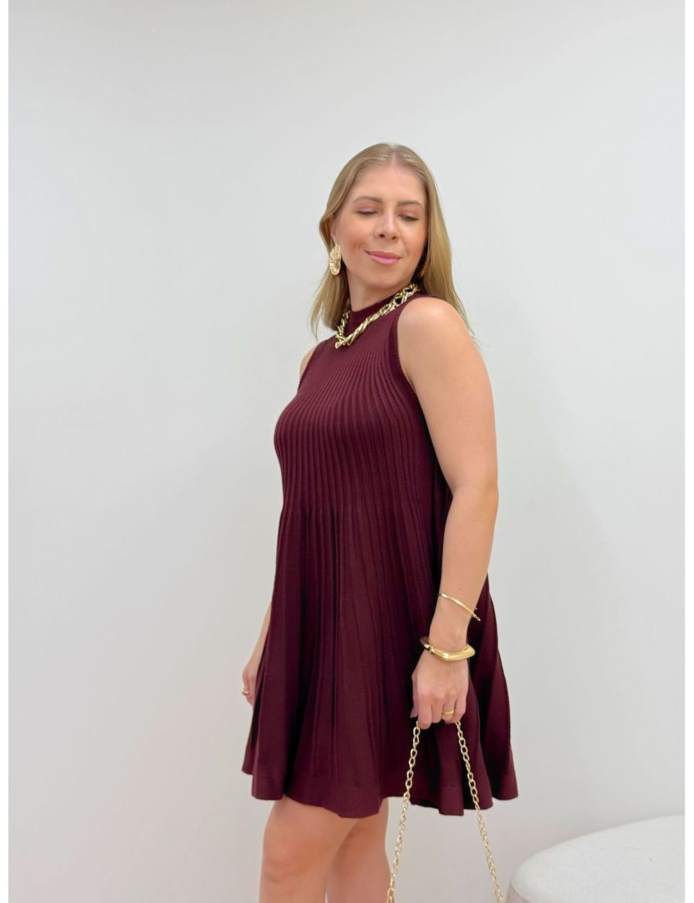 Vestido Lisa Vinho - Ana G Store