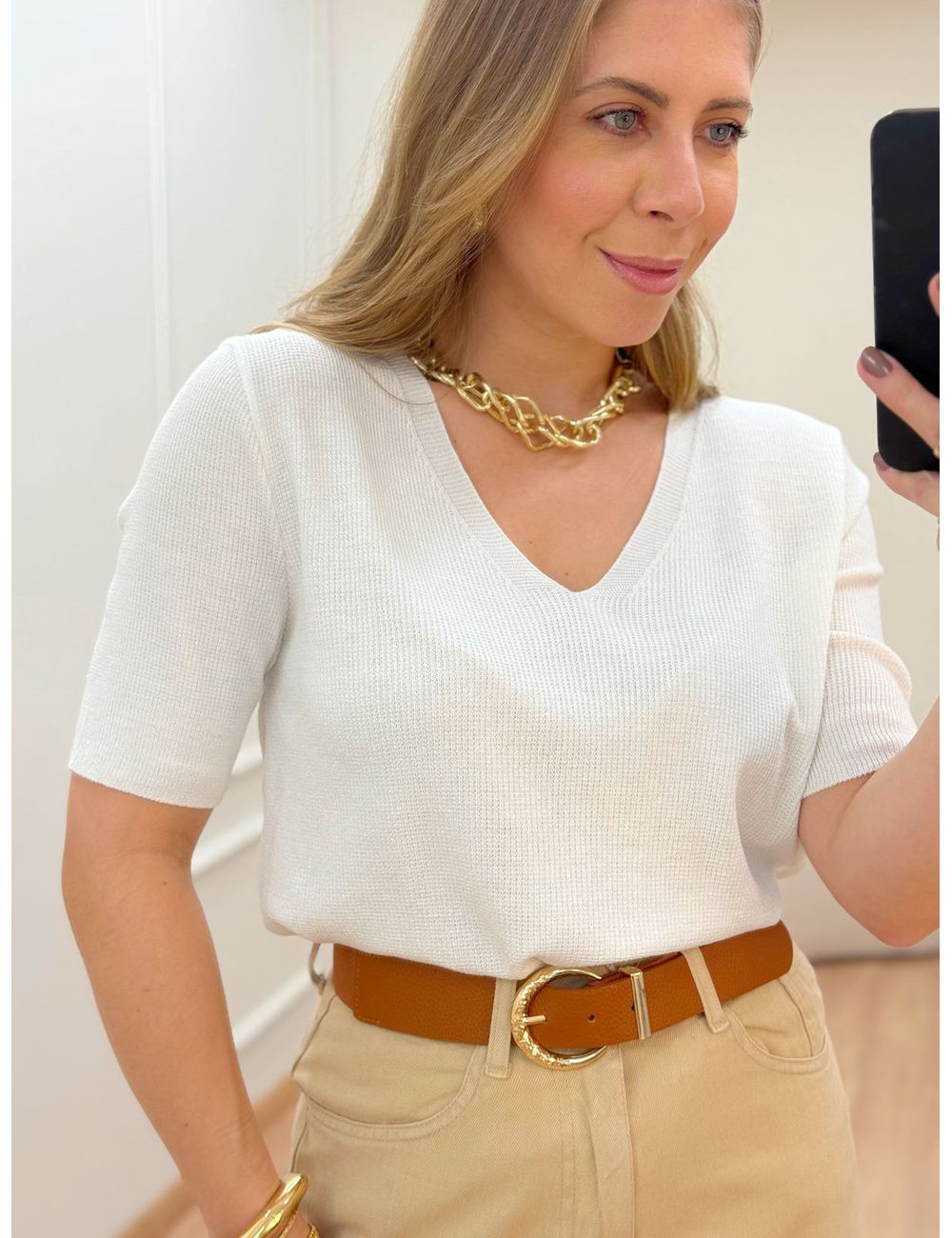 Blusa Poliana Off White - Ana G Store