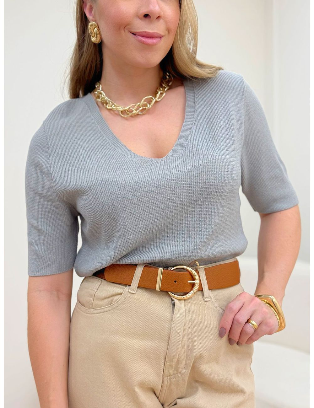 Blusa Poliana Cinza - Ana G Store