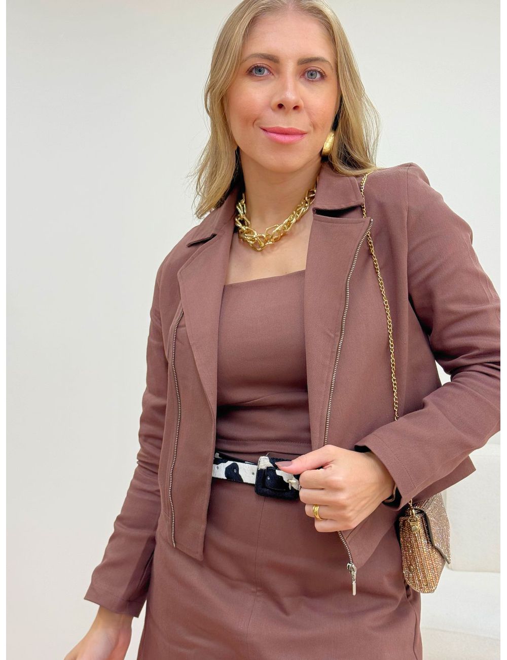 Jaqueta Lana Marrom - Ana G Store