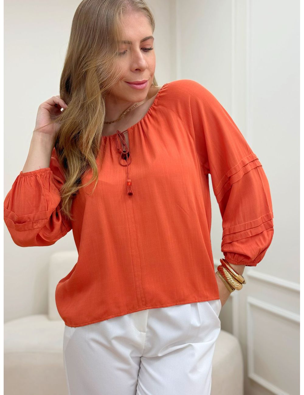 Blusa Marina Telha - Ana G Store