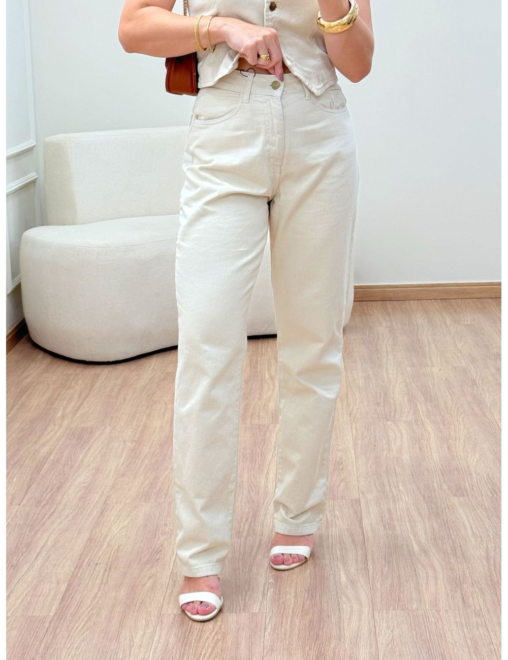 Calça Reta Baunilha - Ana G Store