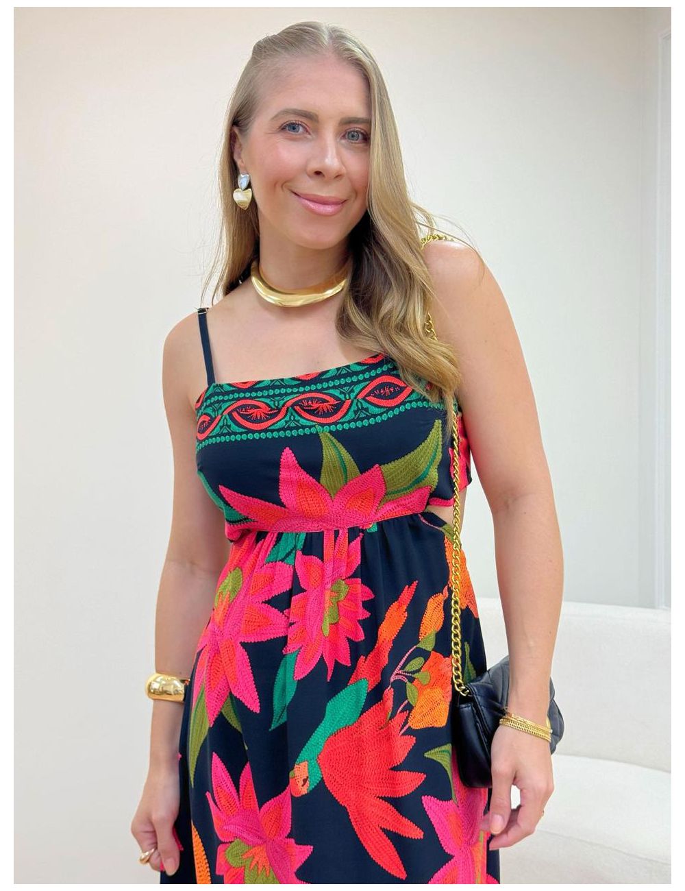 Vestido Caju Alça Preto - Ana G Store