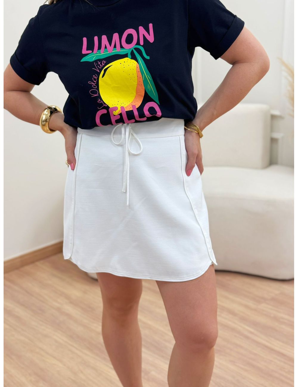 Shorts Saia Gabi Branco
