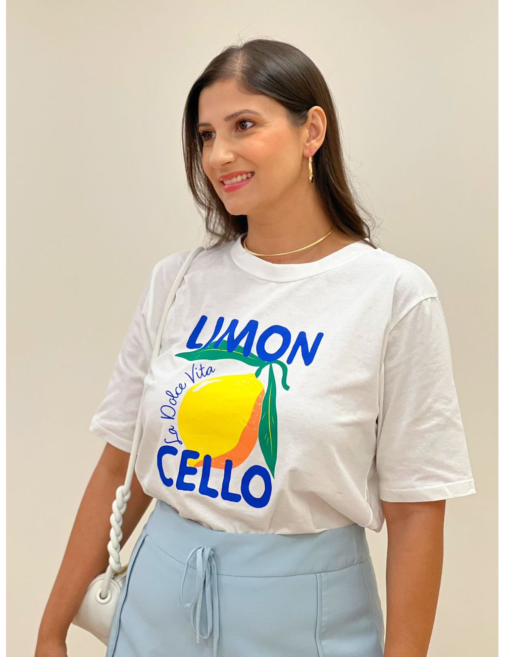 T-shirt Lemon Branca