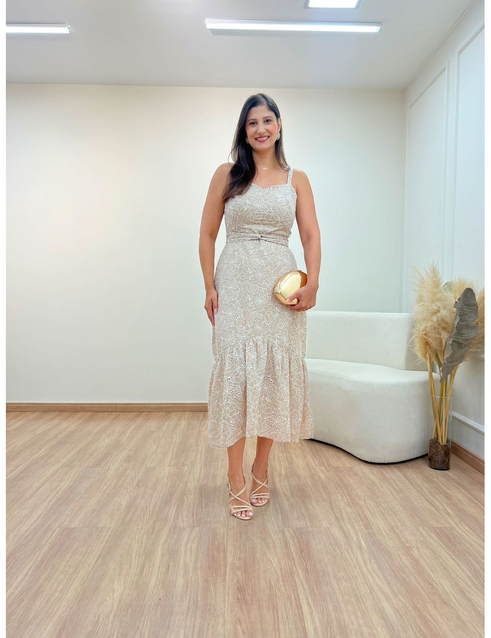 Vestido Ursula Midi Bege - Ana G Store