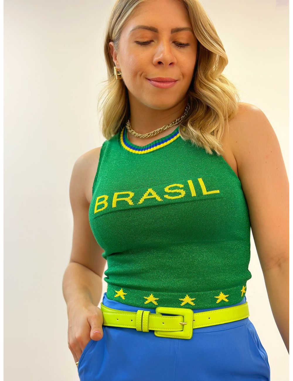 Cropped Brasil Verde - Ana G Store