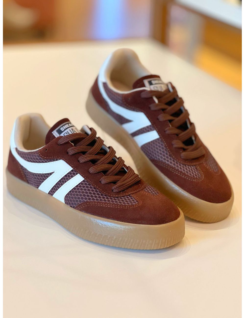 Tênis Essential Marrom/branco - Ana G Store