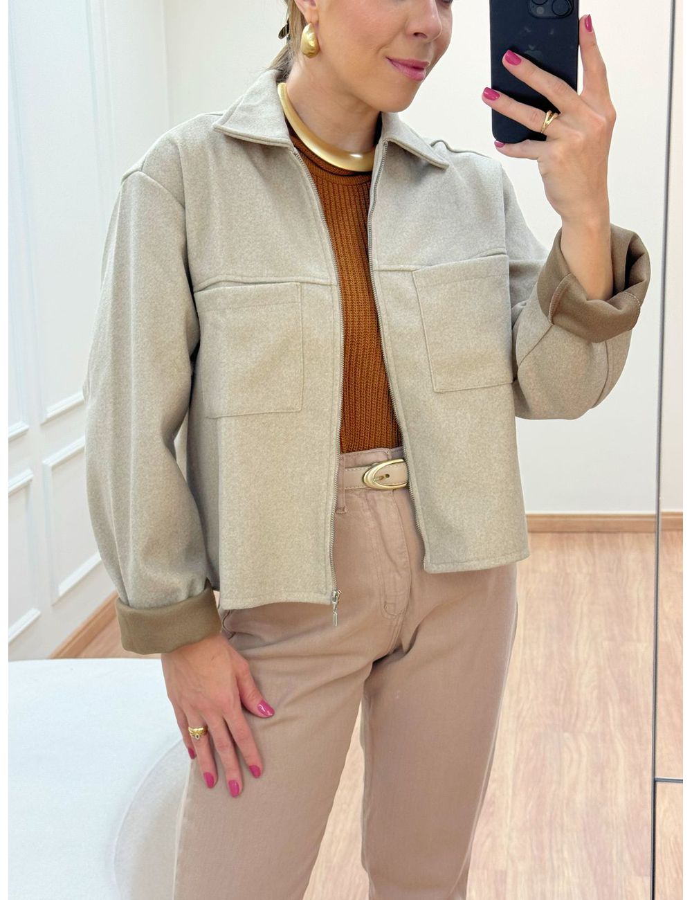 Jaqueta Soft Bege - Ana G Store