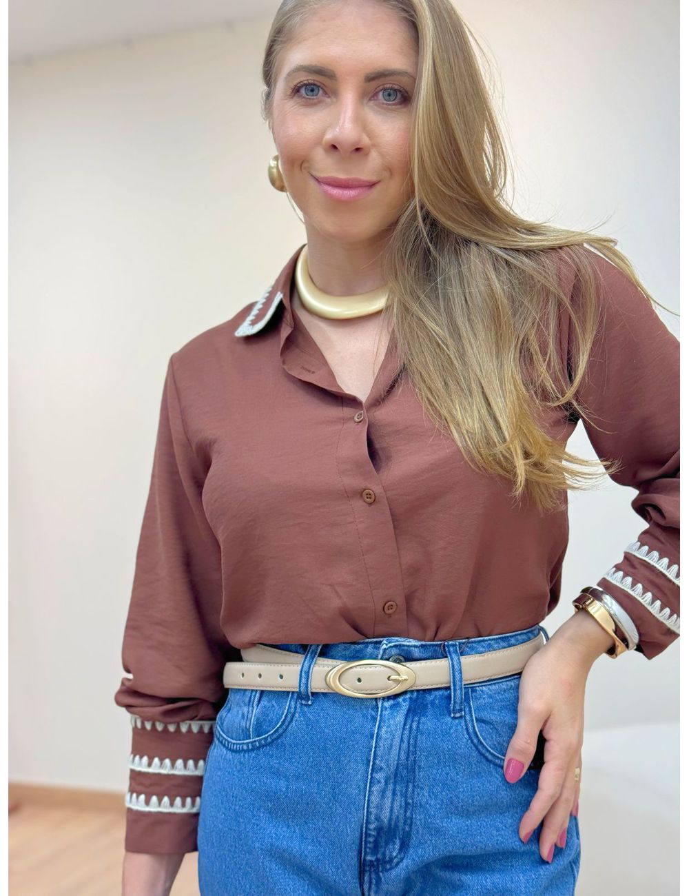 Camisa Serena Marrom - Ana G Store