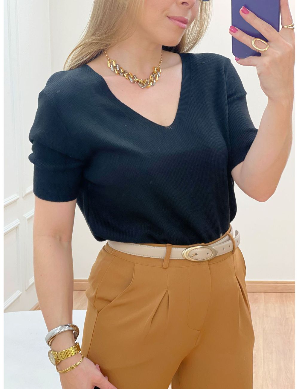 Blusa Poliana Preta - Ana G Store