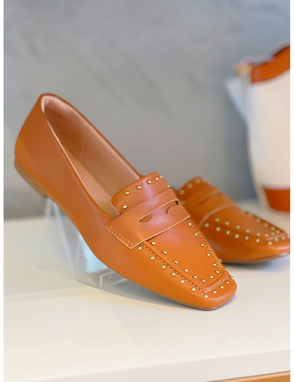 Mocassim Tachas Marrom - Ana G Store