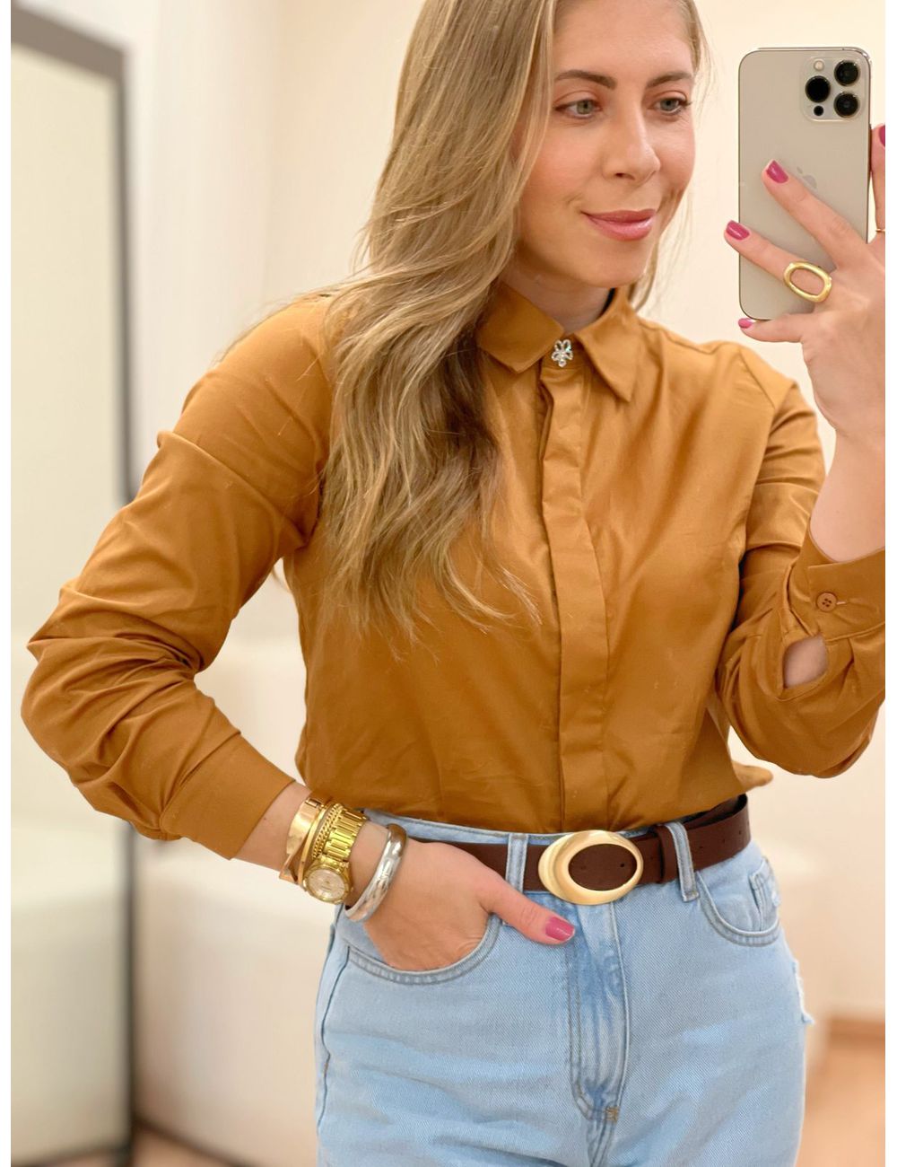 Camisa Beatriz Caramelo - Ana G Store