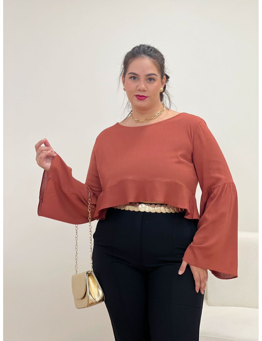 Cropped Leona Marrom - Ana G Store