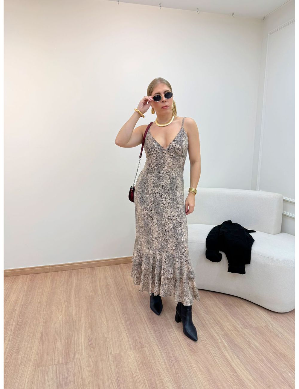 Vestido Eloise Bege - Ana G Store