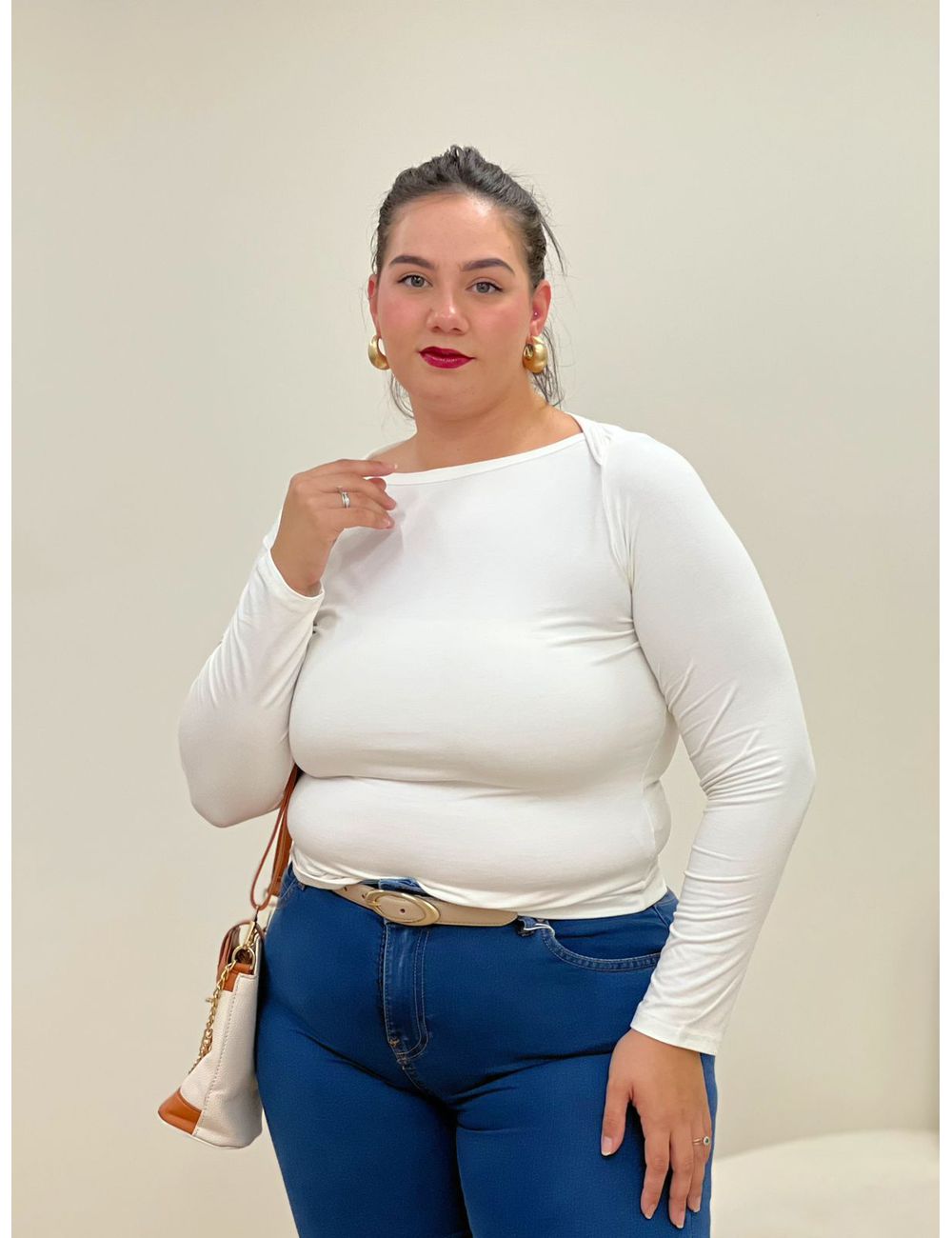 Blusa Basic Branca - Ana G Store