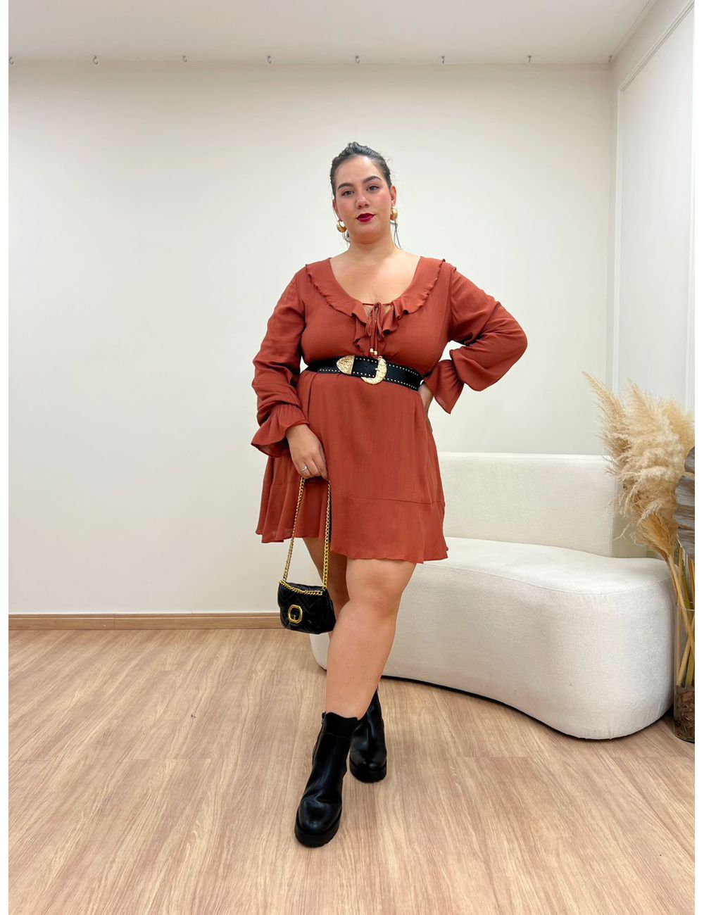 Vestido Leona Marrom - Ana G Store