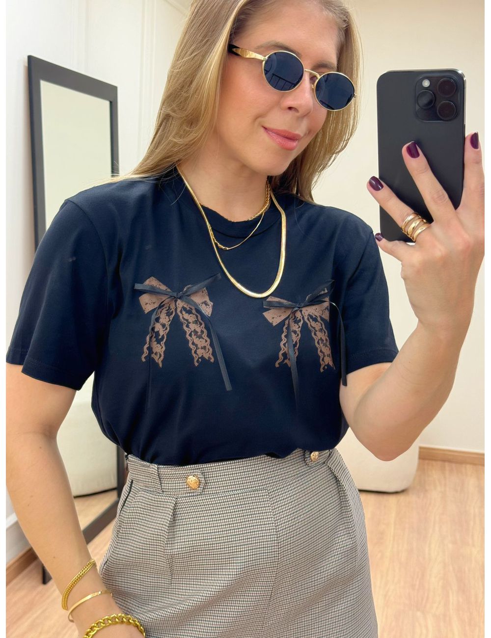 T-shirt Laço Preta - Ana G Store