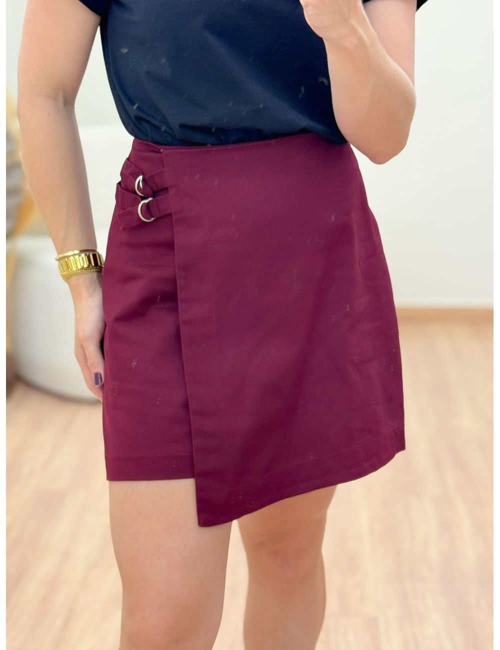 Saia Bianca Vinho - Ana G Store